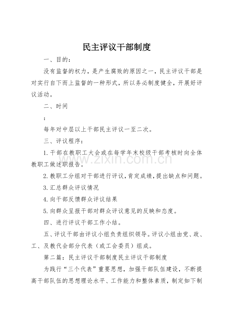 民主评议干部规章制度细则.docx_第1页