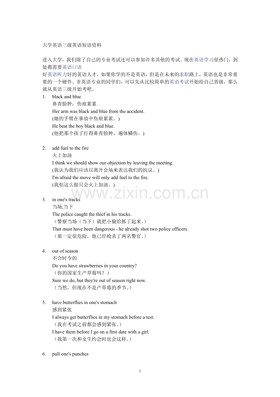 大学英语三级英语短语资料.doc_第1页