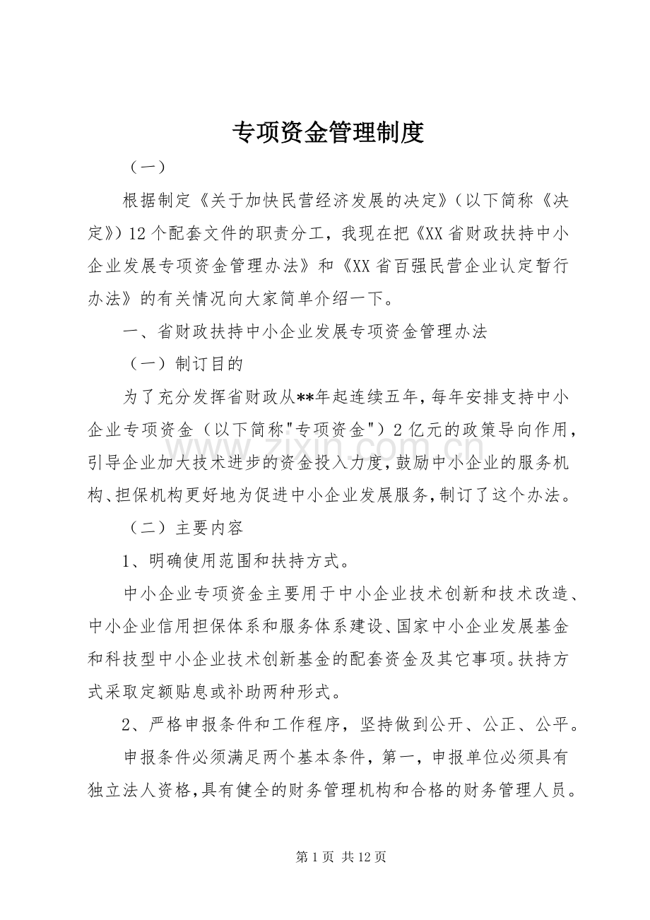 专项资金管理规章制度(3).docx_第1页