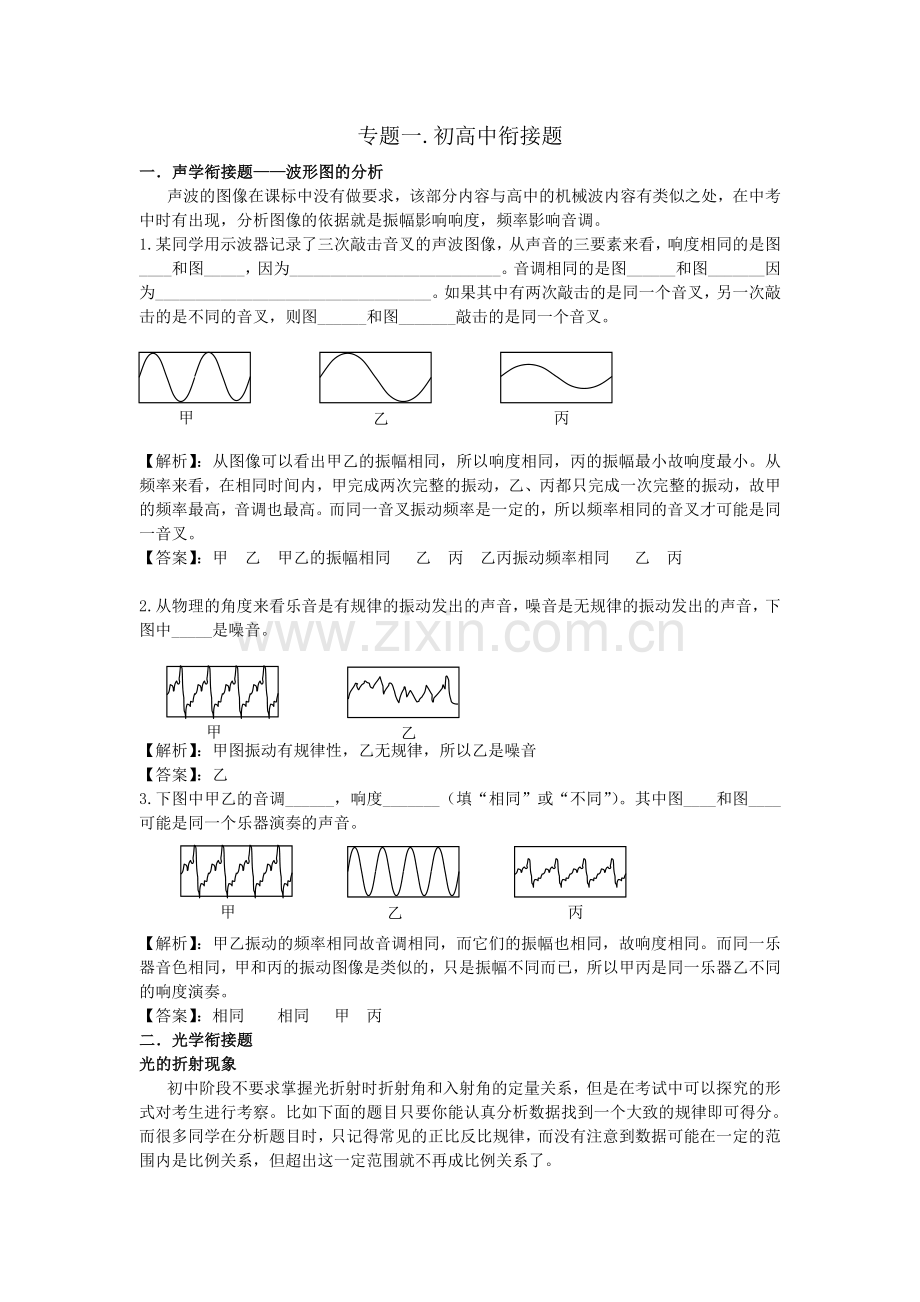专题一.初高中衔接题.doc_第1页