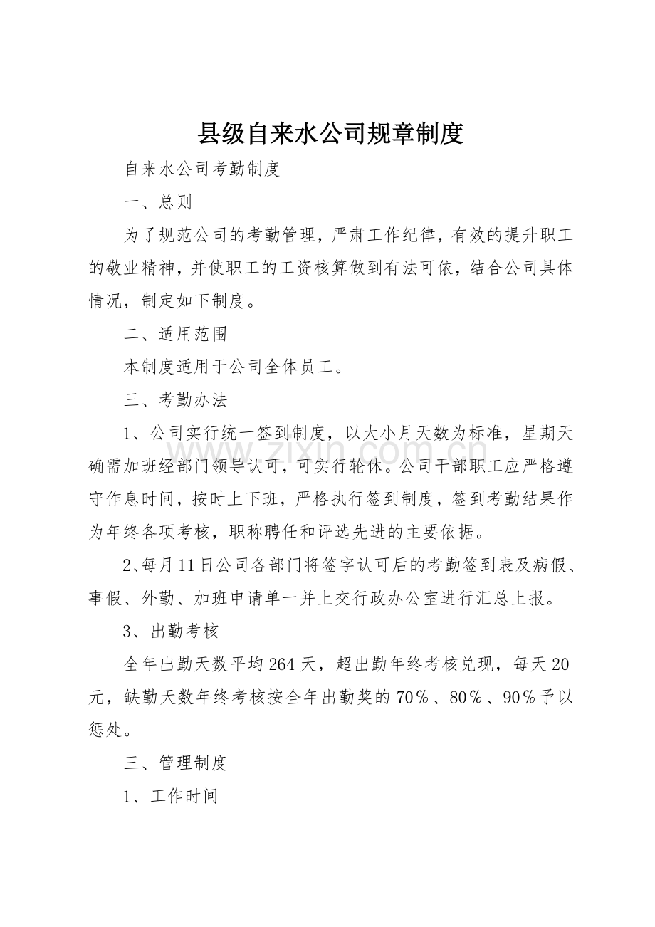 县级自来水公司规章管理规章制度.docx_第1页