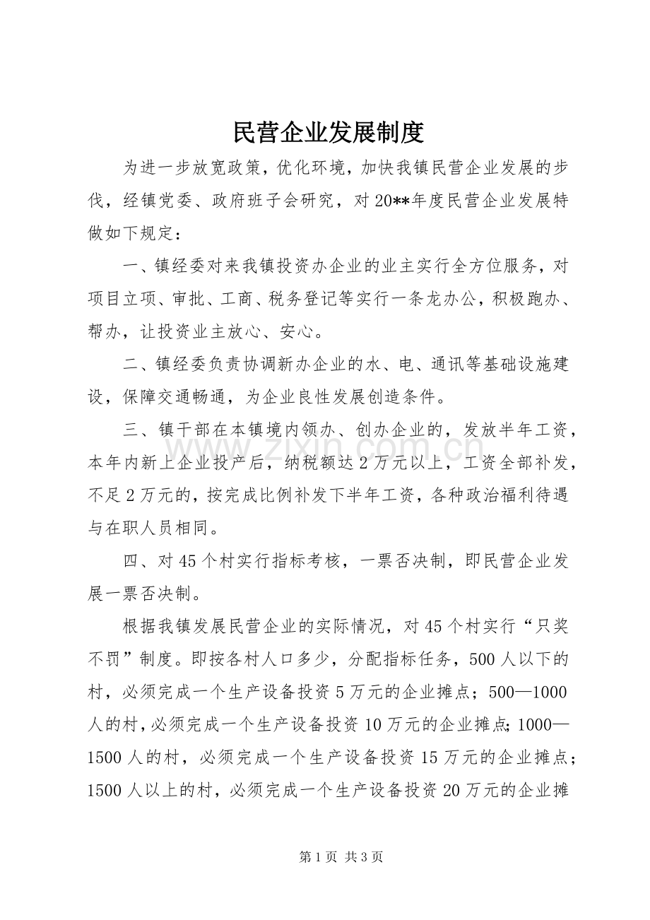 民营企业发展规章制度.docx_第1页