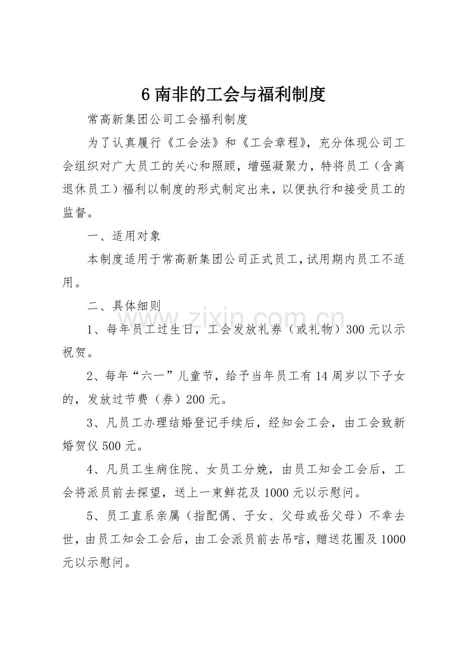 南非的工会与福利规章制度细则.docx_第1页