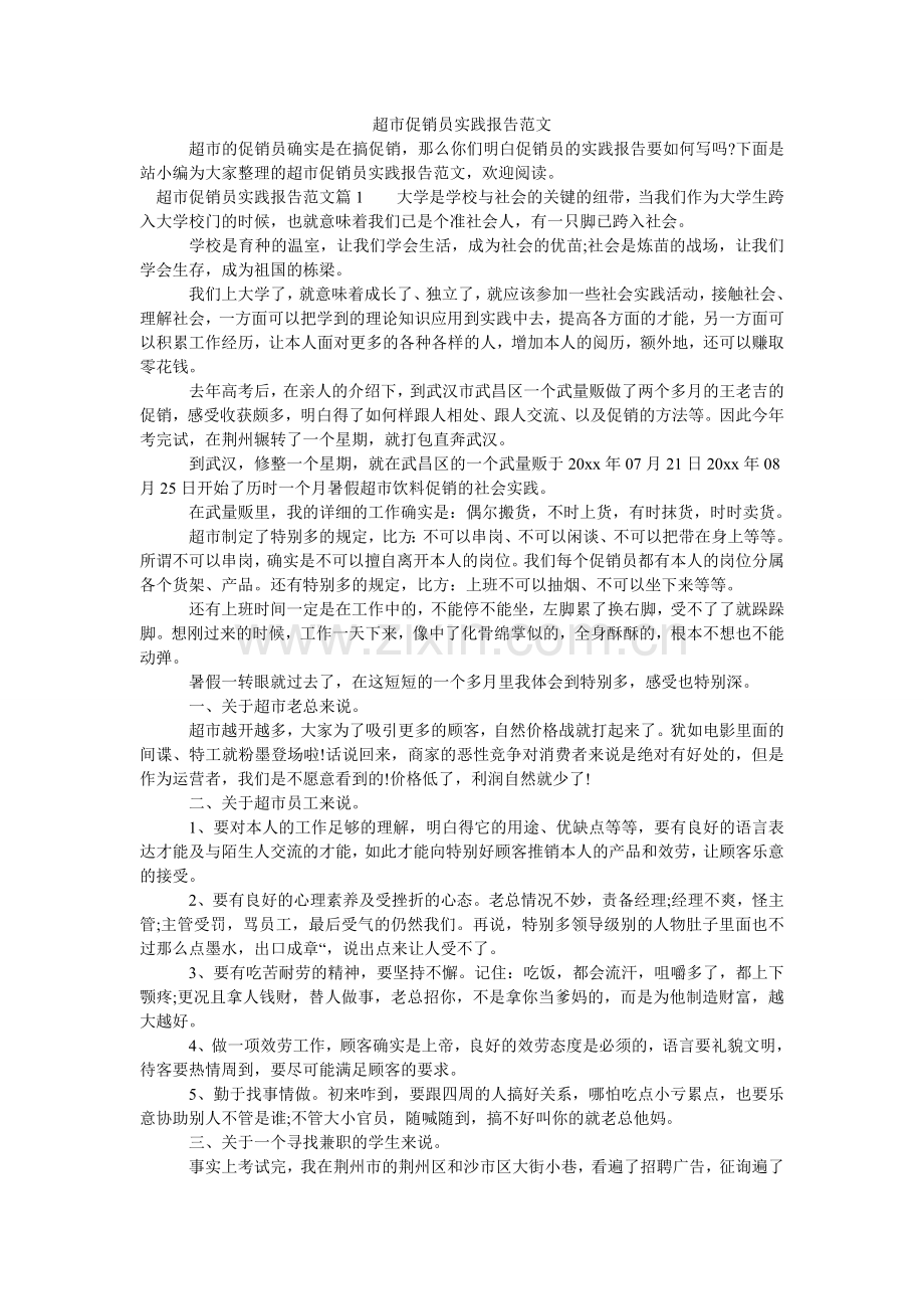 超市促销员实践报告范文.doc_第1页