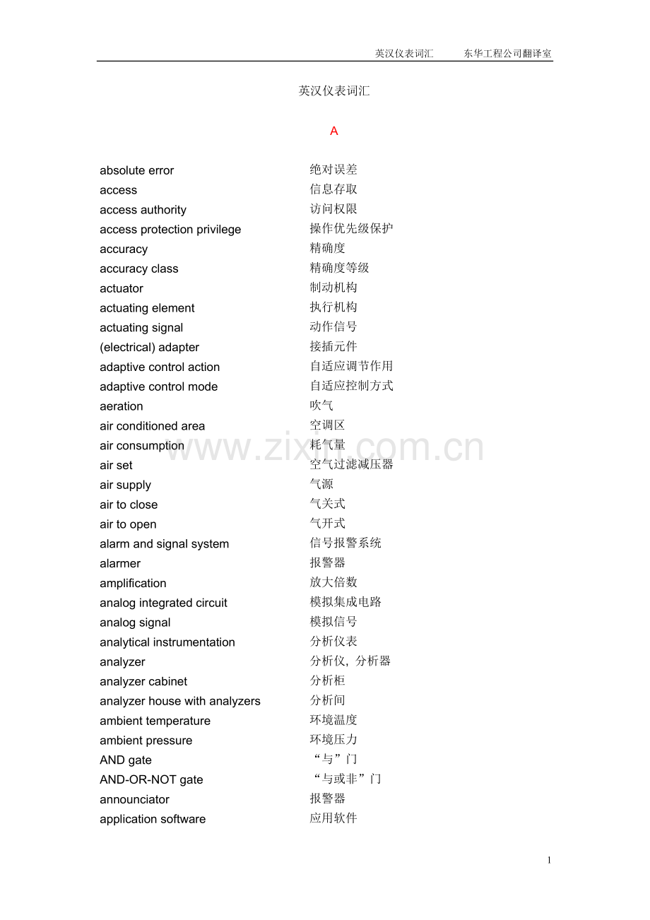仪表(英汉).doc_第1页