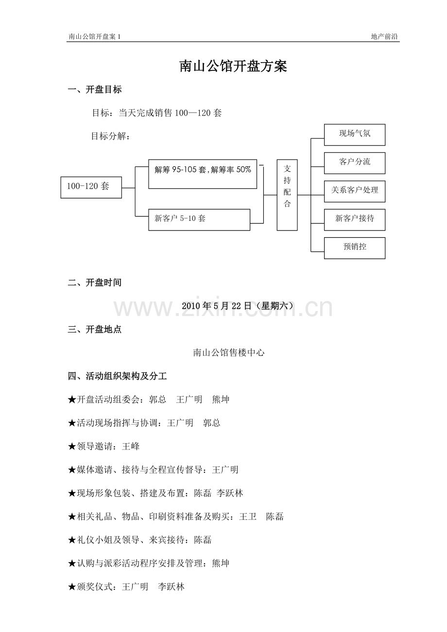 南山公馆开盘方案.doc_第1页