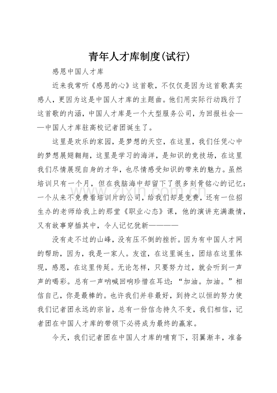 青年人才库规章制度细则(试行).docx_第1页