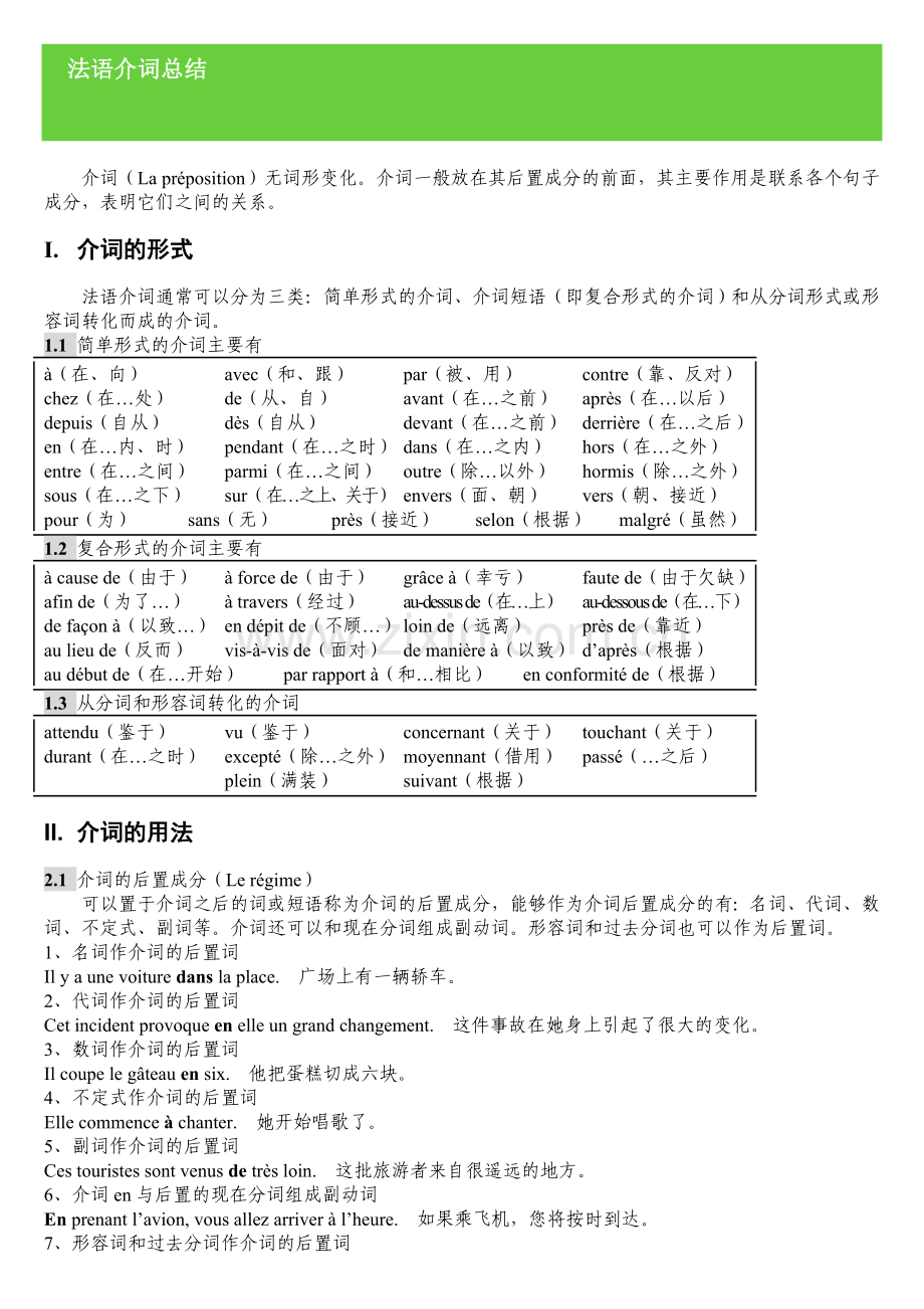 法国_法语_法文_法语介词总结.doc_第1页