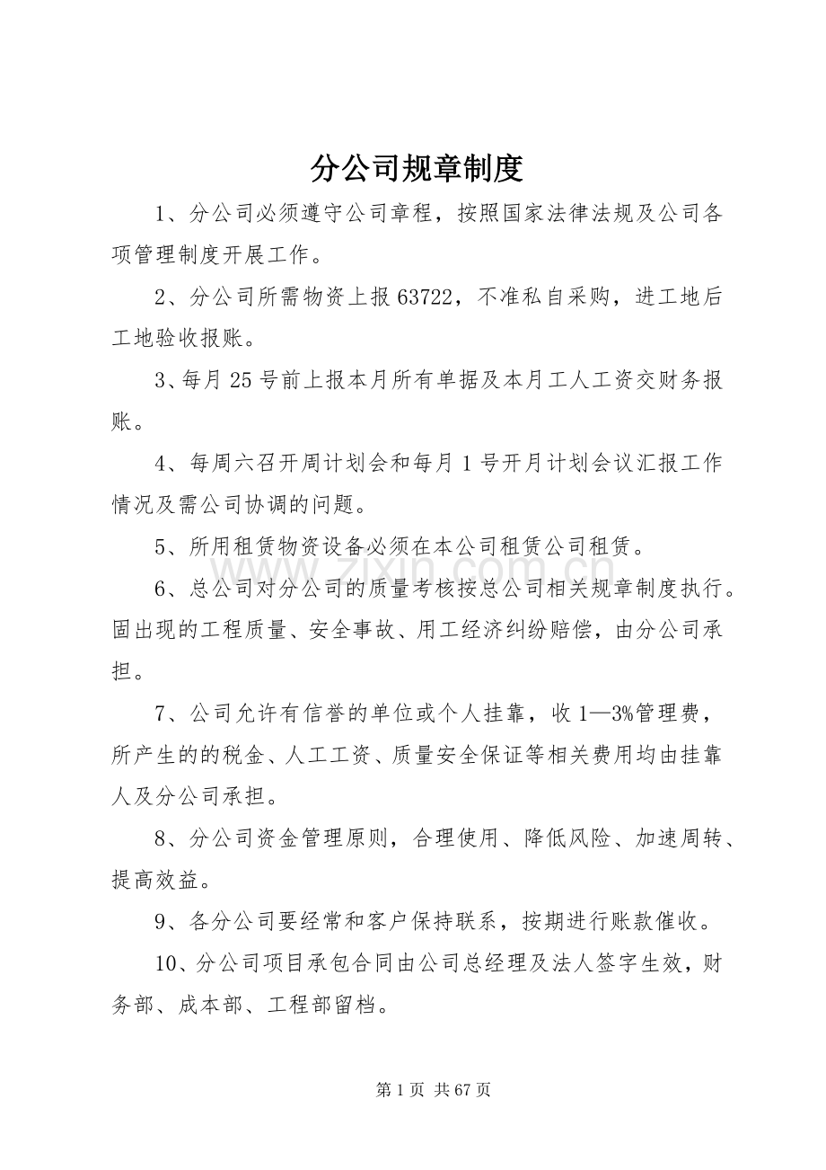 分公司规章规章制度 .docx_第1页