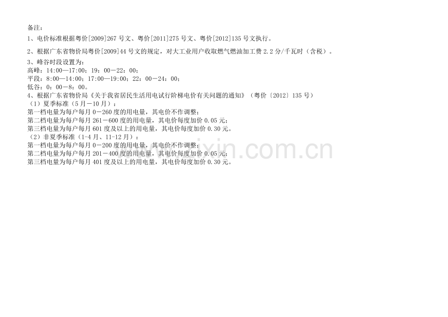 广州市电价价目表、广州市大工业及普通工业专变用电峰....doc_第2页