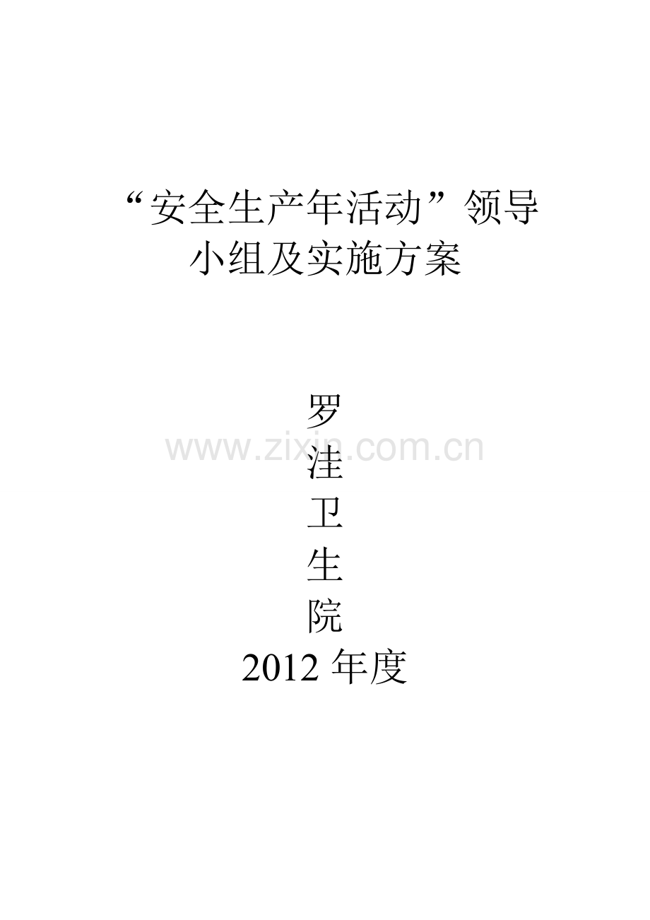 安全生产月方案及领导小组.doc_第1页