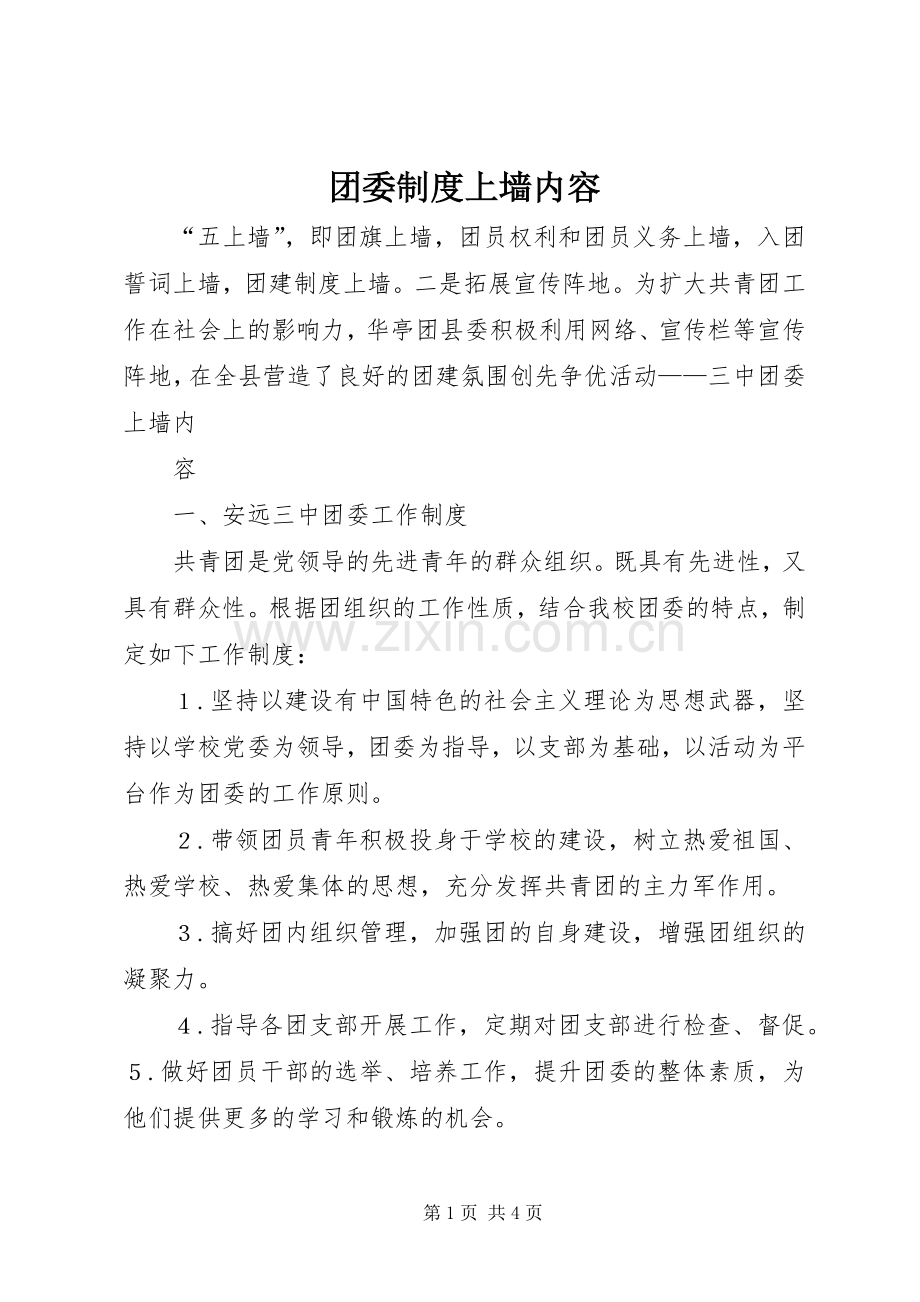 团委规章制度上墙内容.docx_第1页