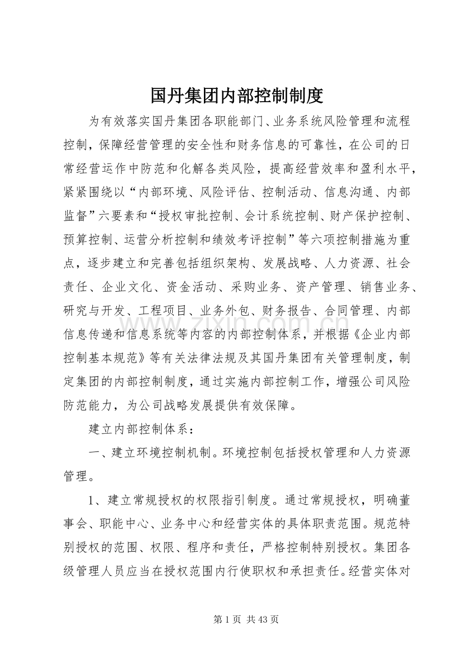 国丹集团内部控制规章制度.docx_第1页