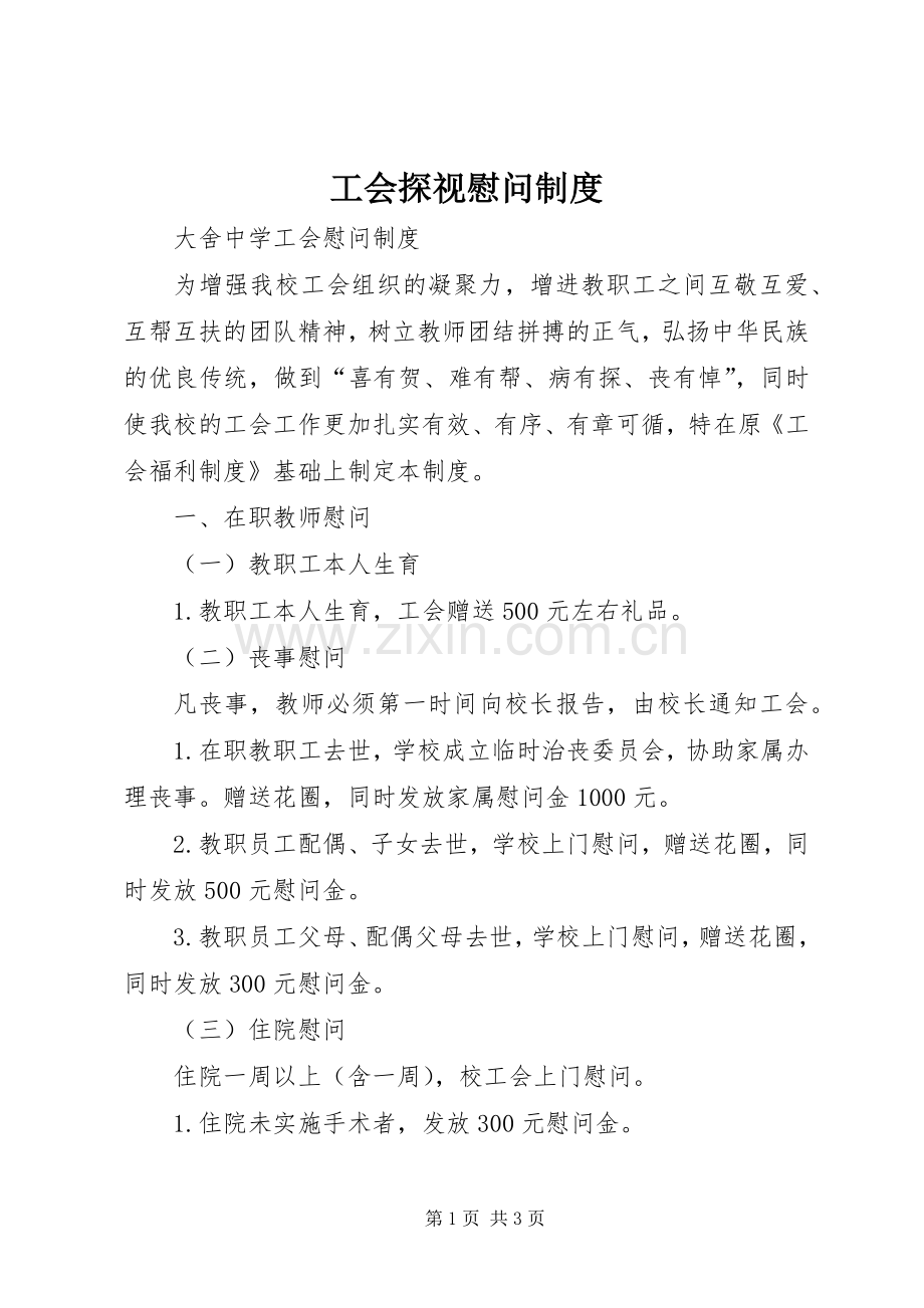 工会探视慰问规章制度(2).docx_第1页