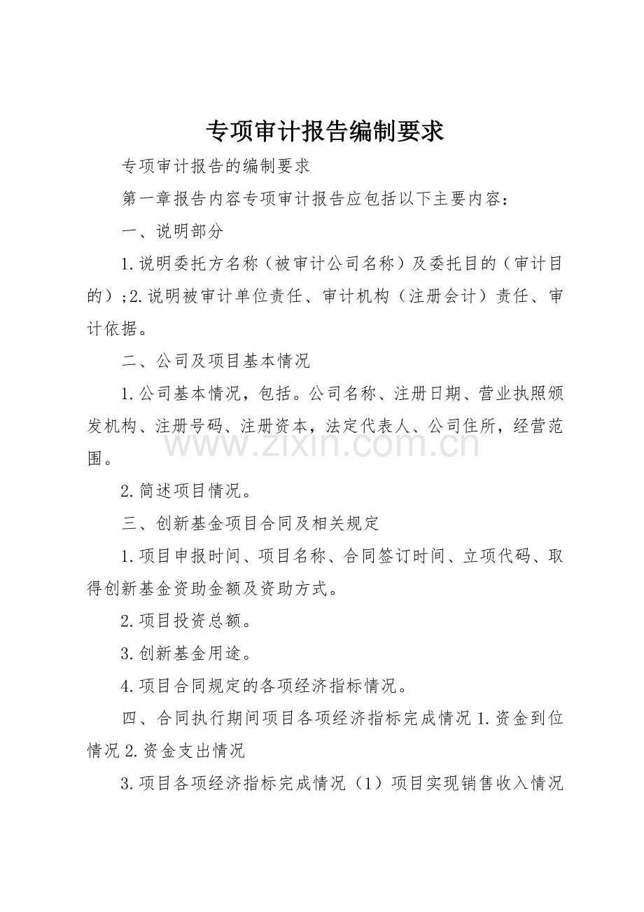 专项审计报告编制要求 (3).docx_第1页
