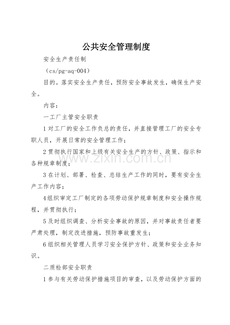 公共安全管理规章制度 .docx_第1页