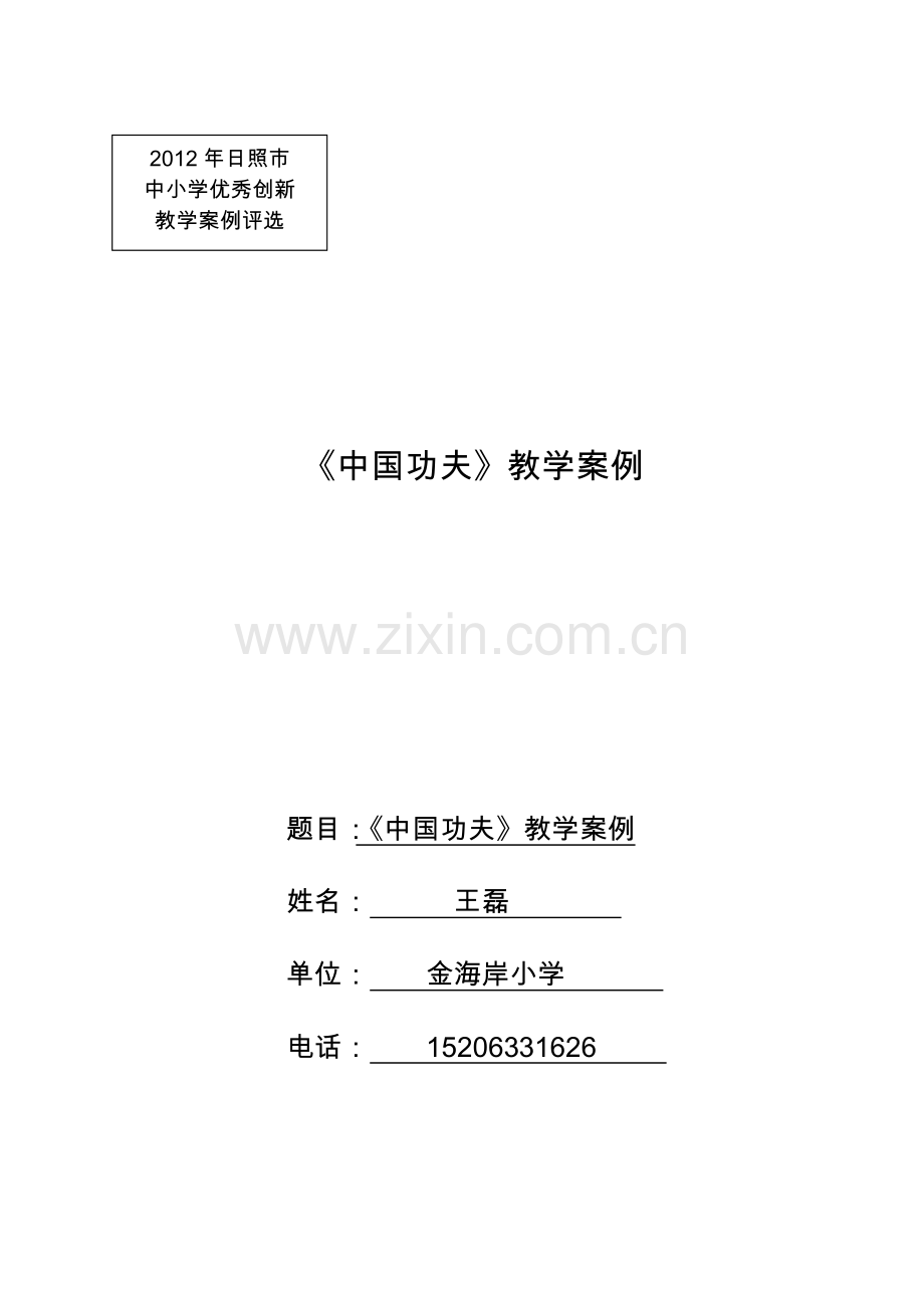 中国功夫 教案.docx_第1页