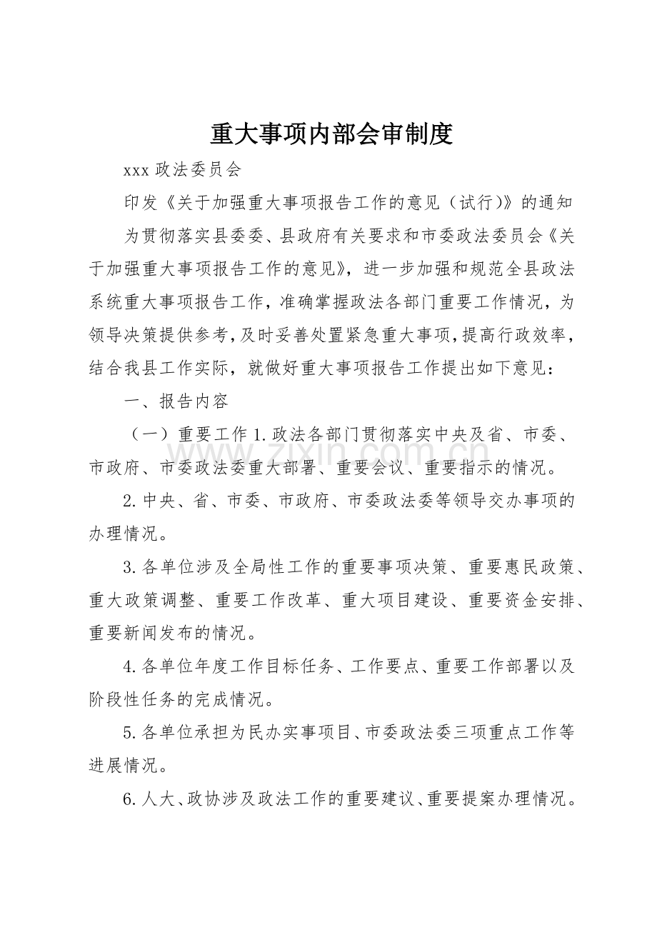 重大事项内部会审规章制度细则.docx_第1页