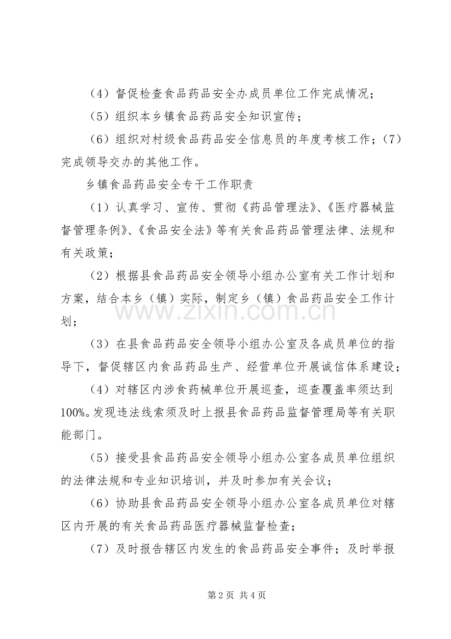 乡镇食品药品安全监管办公室职责要求[1].docx_第2页