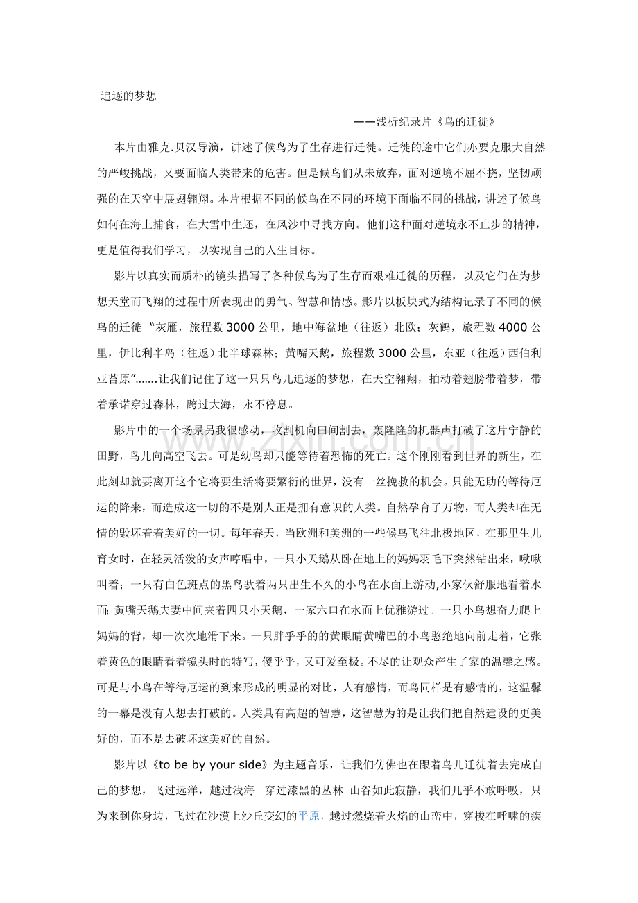追逐的梦想.doc_第1页