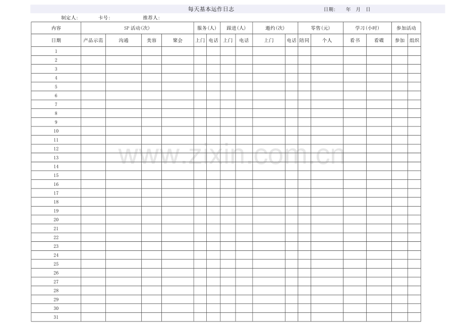 每天基本运作日志.doc_第1页