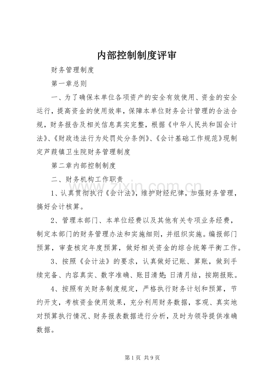 内部控制规章制度评审(2).docx_第1页