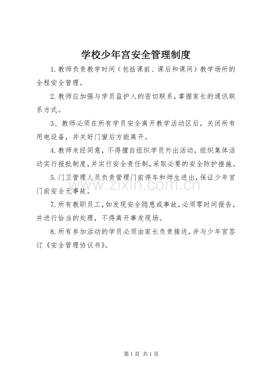学校少年宫安全管理规章制度.docx_第1页