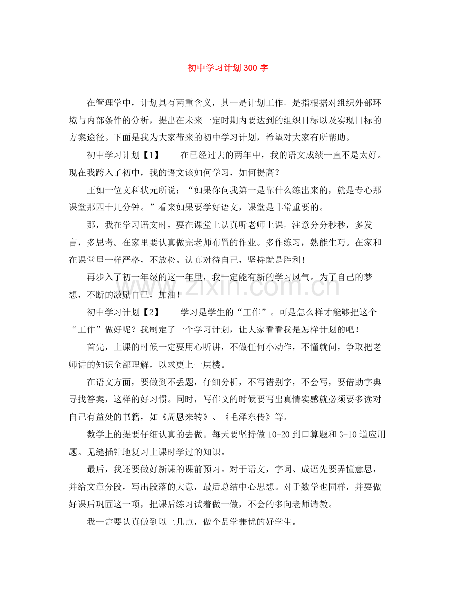 初习计划300字 .docx_第1页