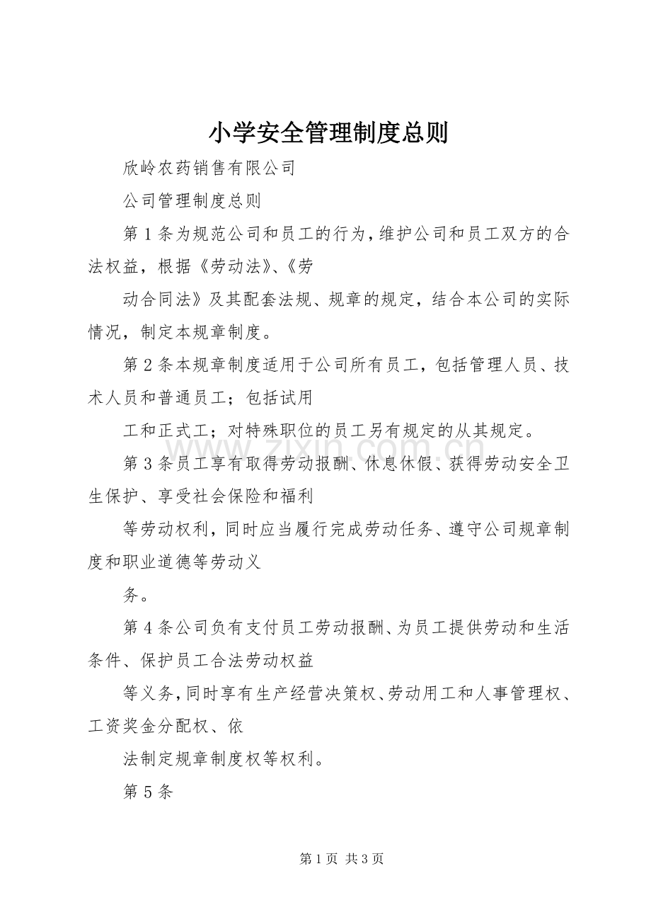 小学安全管理规章制度总则 .docx_第1页