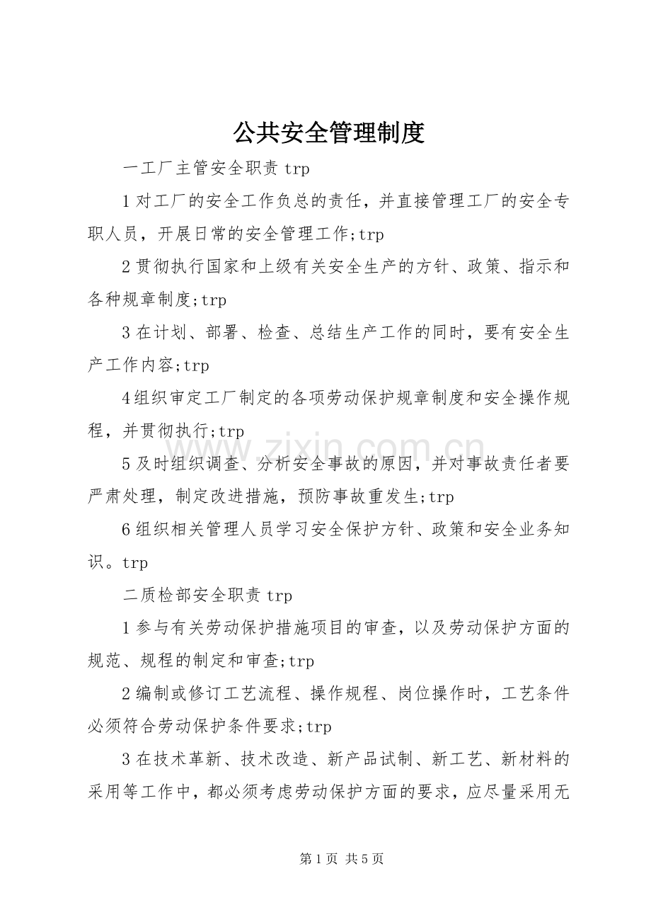 公共安全规章制度管理.docx_第1页