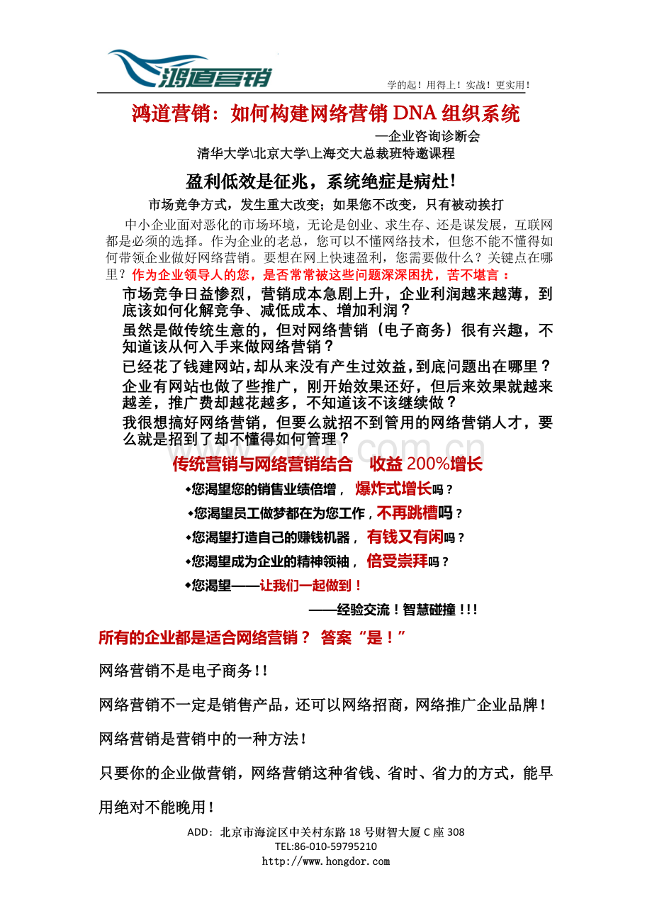 鸿道营销：如何构建网络营销DNA组织系统.doc_第1页