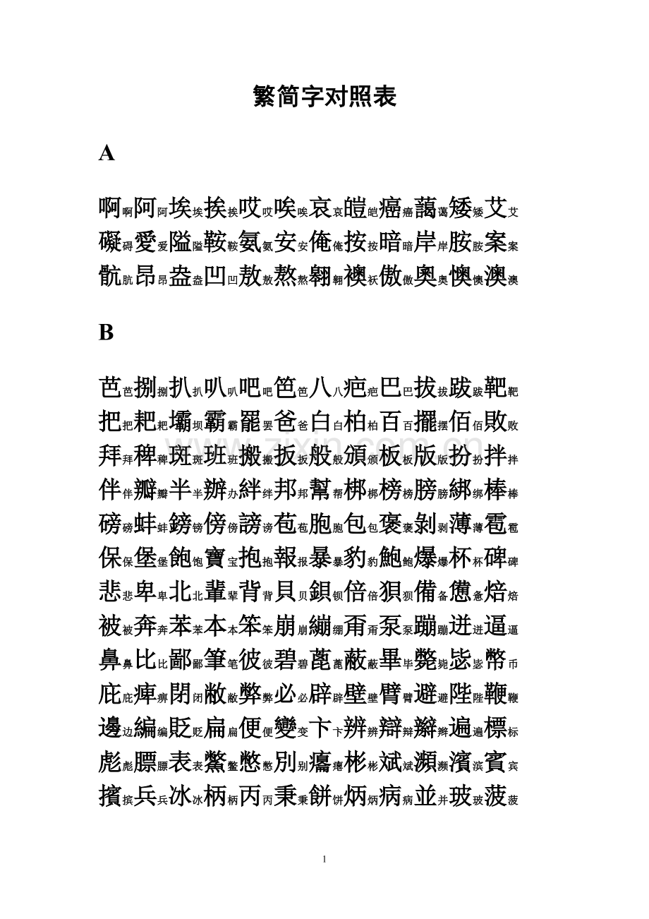 常用汉字繁简对照表(按拼音顺序索引).doc_第2页