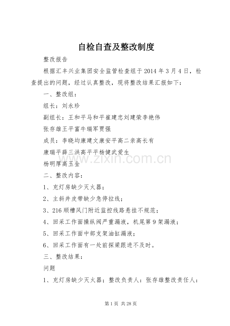 自检自查及整改规章制度细则.docx_第1页
