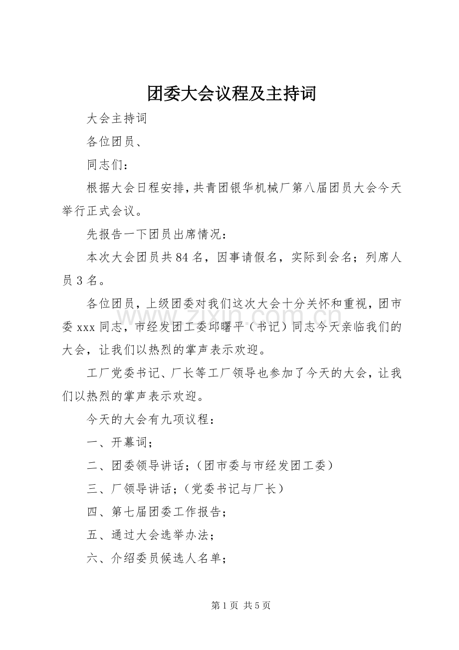 团委大会议程及主持稿(2).docx_第1页