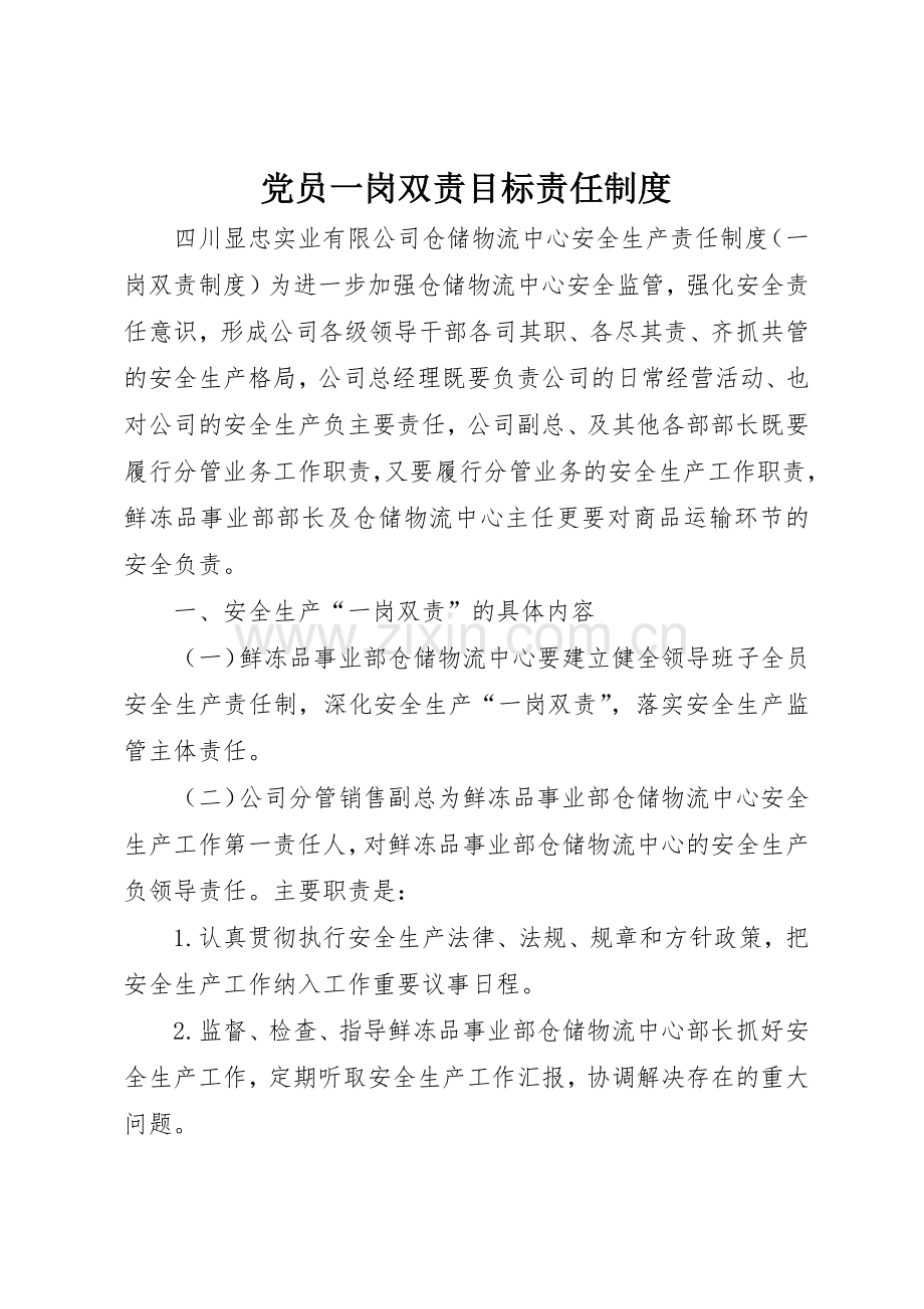 党员一岗双责目标责任规章制度细则.docx_第1页