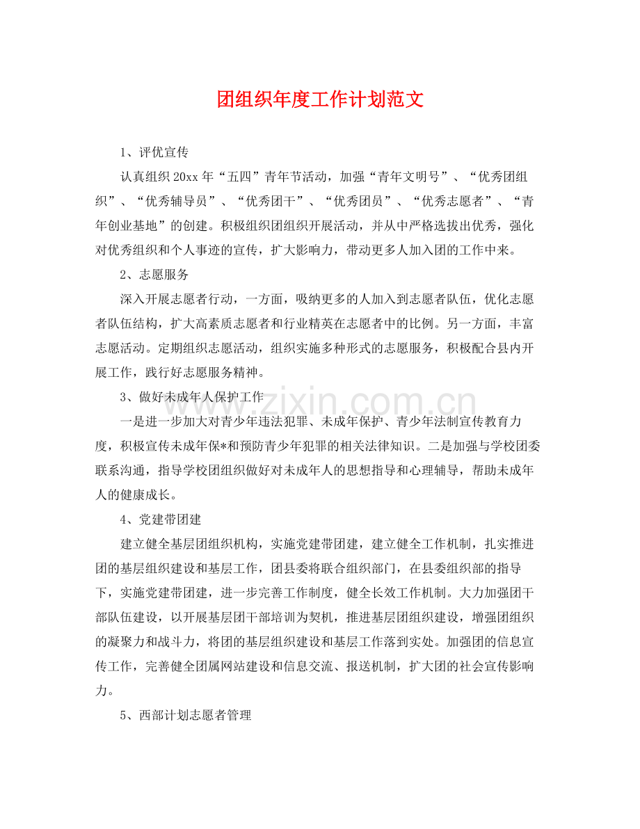团组织年度工作计划范文 .docx_第1页