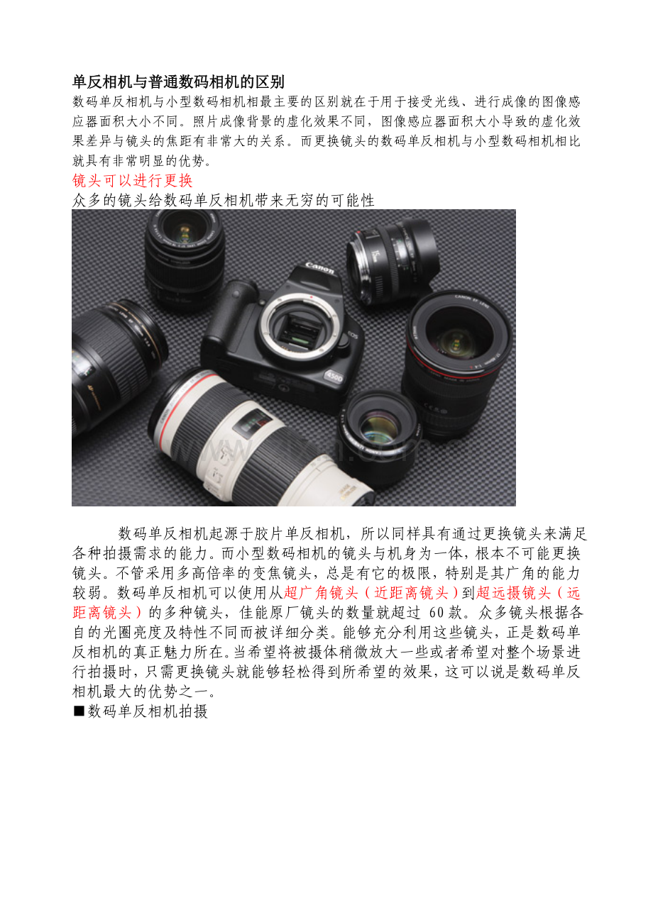 单反相机与普通数码相机的区别.doc_第1页