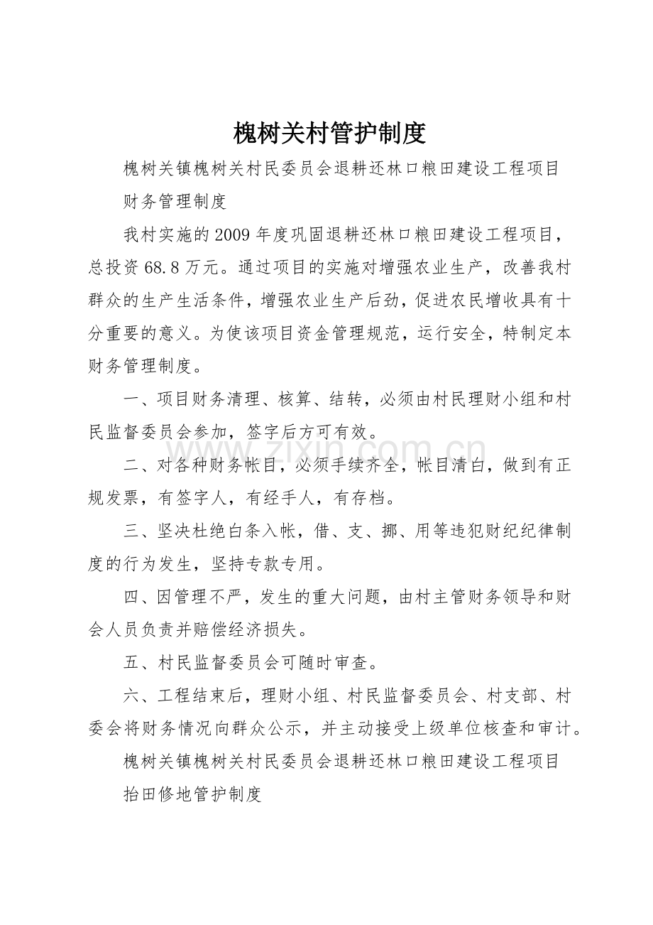 槐树关村管护规章制度 .docx_第1页