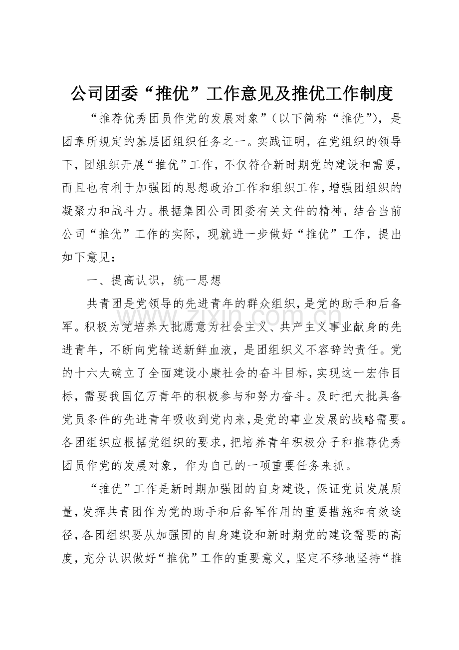 公司团委推优工作意见及推优工作规章制度(2).docx_第1页
