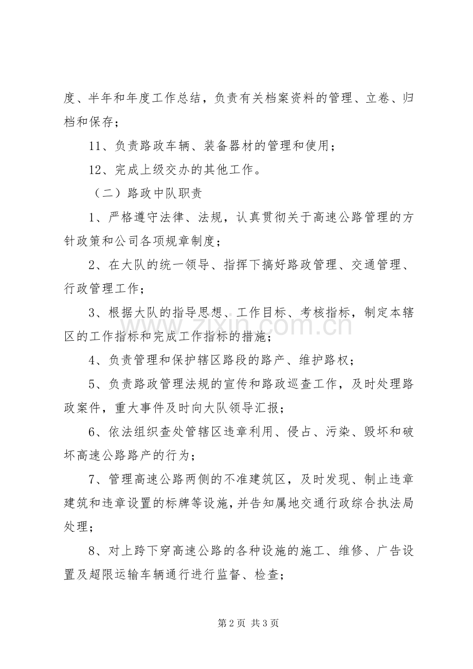 路政稽查队队长职责要求 .docx_第2页