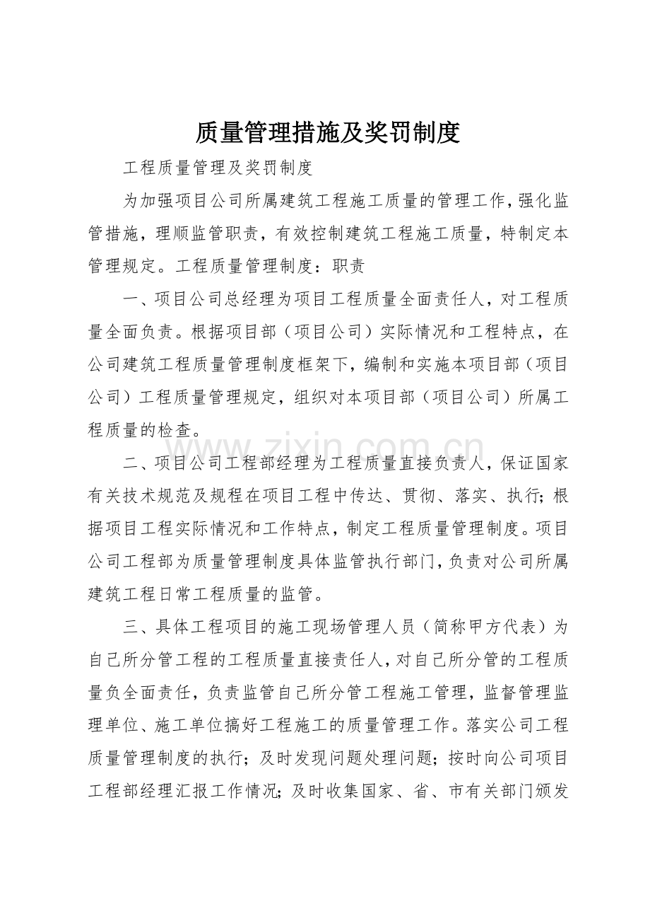 质量管理措施及奖罚规章制度细则.docx_第1页