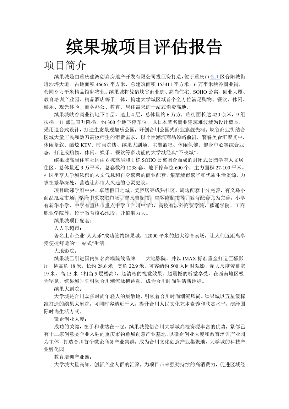 缤果城项目评估1.doc_第1页