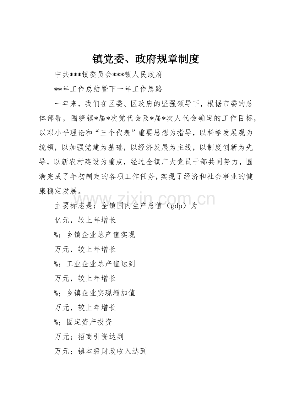 镇党委、政府规章规章制度细则.docx_第1页