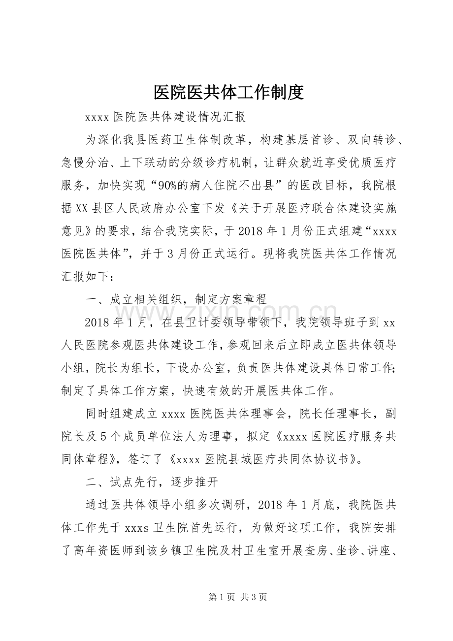 医院医共体工作规章制度.docx_第1页