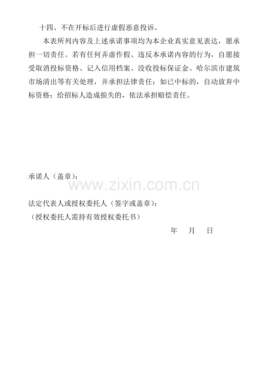 投标人承诺书.doc_第2页