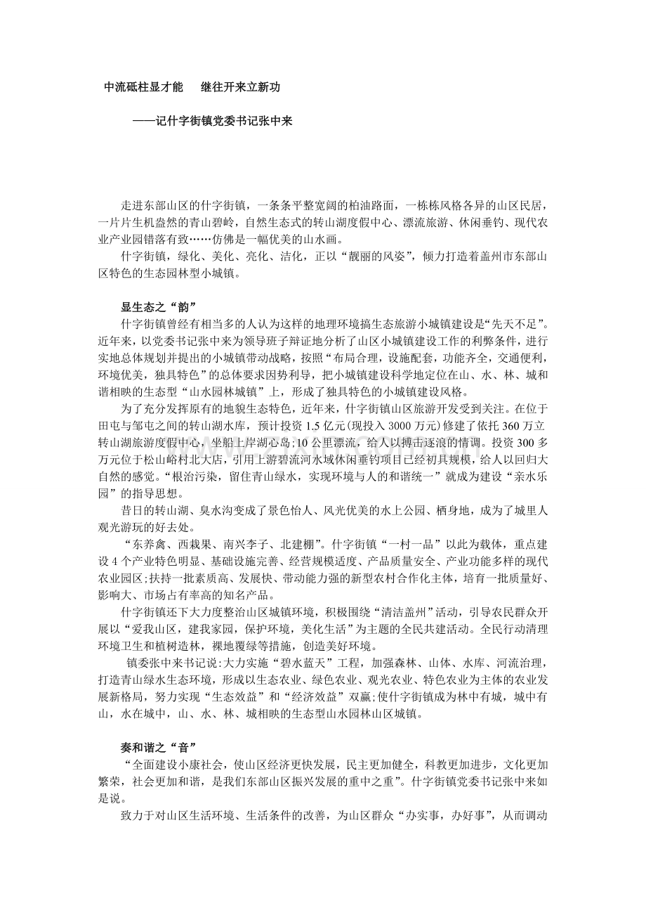 中流砥柱显才能 继往开来立新功.doc_第1页