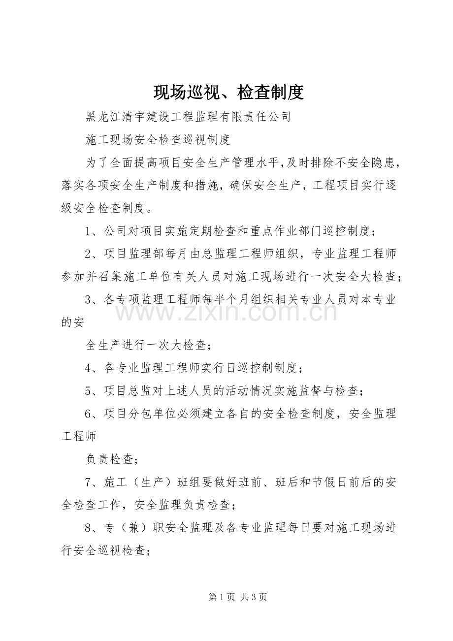 现场巡视、检查规章制度 .docx_第1页