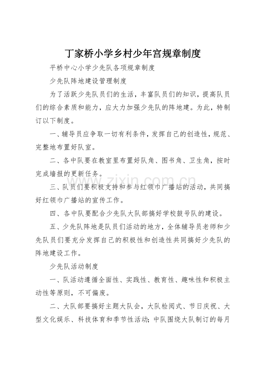 丁家桥小学乡村少年宫规章规章制度 .docx_第1页
