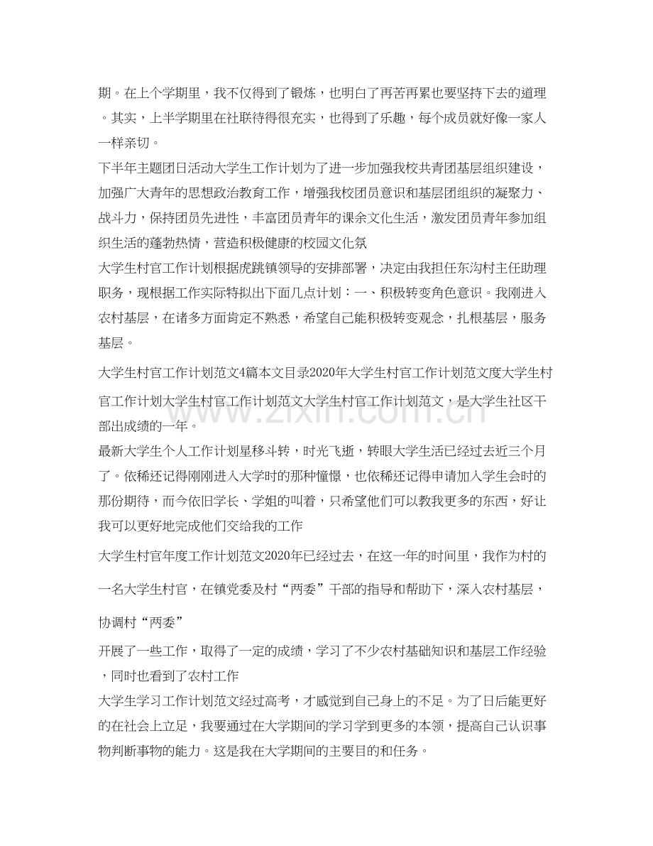 大学生工作计划集锦.docx_第2页