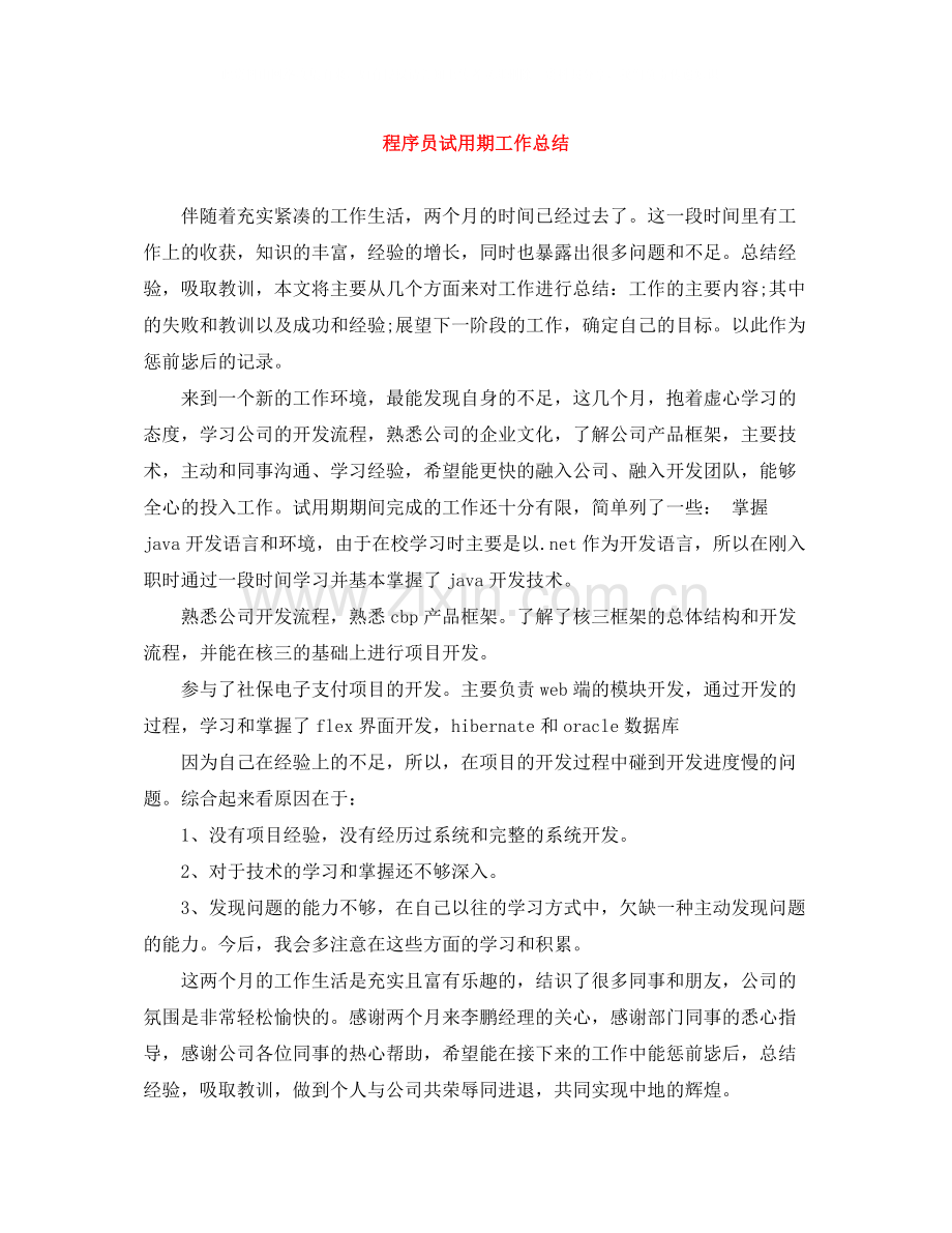 程序员试用期工作总结.docx_第1页